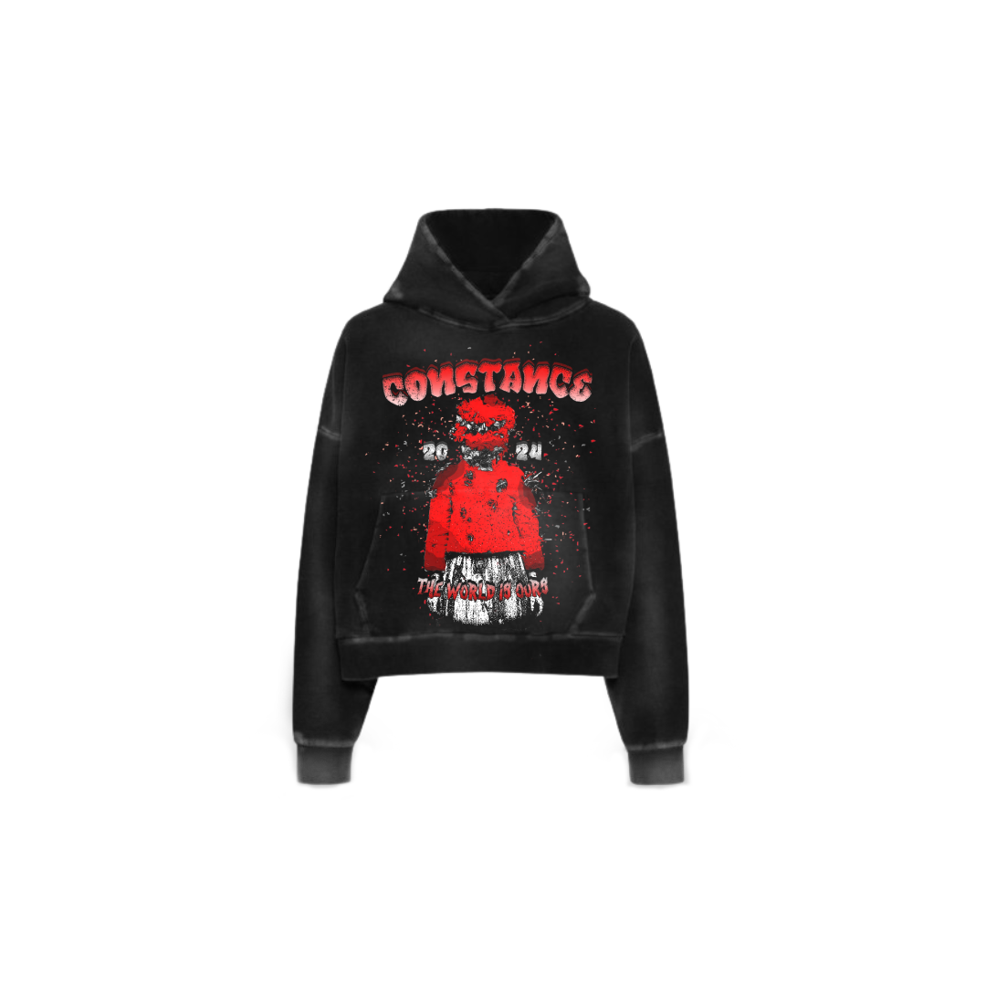 Black & Red "The World is Ours" Hoodie